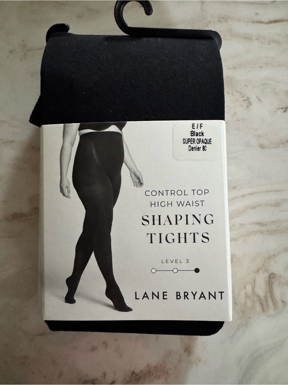 Lane Bryant Black Opaque Control Top High Waist Shaping Tights